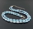Larimar Necklace - Double Strand Necklace; Gemstone Necklace; Bohemian Jewelry; Sterling Silver Genuine Larimar Necklace - Healing Crystal