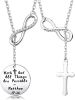 Stainless Cross Necklace Infinity Necklace Religious Necklace Inspirational Gift Chain Necklace for Women Men