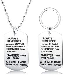 Stainless Infinity Charm Cross Necklace Inspirational Words Chain Necklace for Girls Women Religious Gift 2pcs