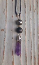 Amethyst Shungite Hematite EMF 5G Protection Necklace