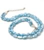Larimar Necklace - Double Strand Necklace; Gemstone Necklace; Bohemian Jewelry; Sterling Silver Genuine Larimar Necklace - Healing Crystal