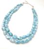 Larimar Necklace - Double Strand Necklace; Gemstone Necklace; Bohemian Jewelry; Sterling Silver Genuine Larimar Necklace - Healing Crystal