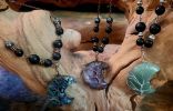 EMF 5G Shielding Neckalcce Crescent Moon Tigers Eye Shungite Hematite Black Tourmaline