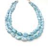 Larimar Necklace - Double Strand Necklace; Gemstone Necklace; Bohemian Jewelry; Sterling Silver Genuine Larimar Necklace - Healing Crystal