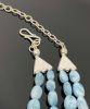 Larimar Necklace - Double Strand Necklace; Gemstone Necklace; Bohemian Jewelry; Sterling Silver Genuine Larimar Necklace - Healing Crystal