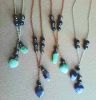 Crystal Heart Dangle Shungite Hematite Black Tourmaline Necklace