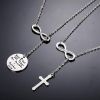 Stainless Cross Necklace Infinity Necklace Religious Necklace Inspirational Gift Chain Necklace for Women Men