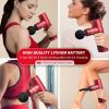 Massage Percussion Gun Deep Tissue Muscle Relax Massager Red with 4-Head 3-Speed