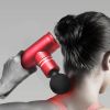 Massage Percussion Gun Deep Tissue Muscle Relax Massager Red with 4-Head 3-Speed