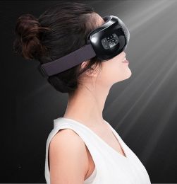 Vibration Massage Air Pressure Hot Compress Eye Mask Eye Protector (Option: Midnight black-USB)