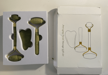 Massage Roller With Three Sets Of Facial Jade Massager (Option: Threepiece set and gift box)