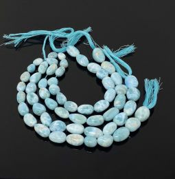 Larimar Gemstone Beads; Genuine Dominican Republic Larimar Beads - AAA Quality; Jewelry Supplies; Healing Crystal; 10x6.5mm - 19x13mm (Strand Length: B) 16" Strand)