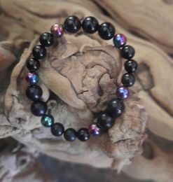Power Bracelets for EMF 5G Protection Titanium Shungite Copper Tourmaline - Calming Bracelets (size: small)